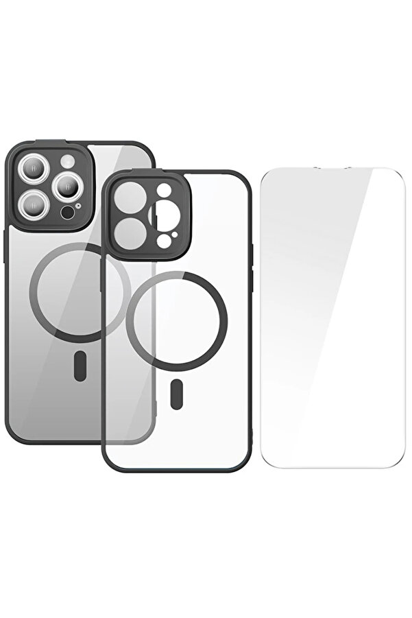 Frame Seri̇es İphone 14 Pro 6.1 Kamera Koruyuculu Magsafe Kılıf + Tempered Ekra - Dropx6598-8092
