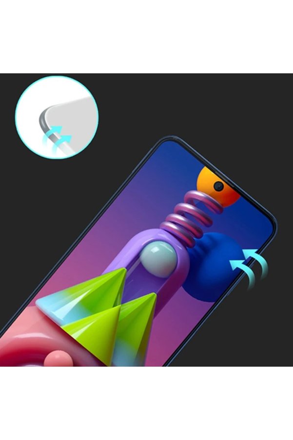 Geneloem Ally Sm Galaxy M51 Full Glue Tempered Full Cam Ekran Koruyucu-(5775) - Korbx3665-3597