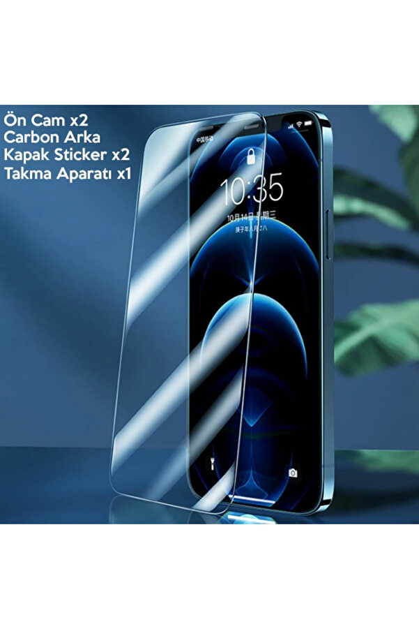 Gor İphone 12 Pro Max 6.7 Best Full Tempered Cam Ekran Koruyucu 2Adet+Takma Apa - Dropx5165-4030