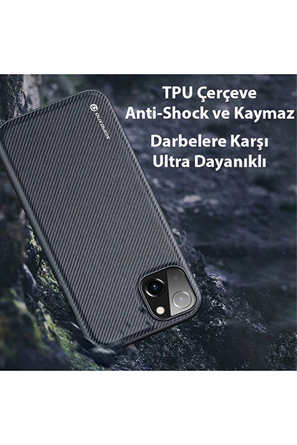 Dux Duci̇s Fi̇no Seri̇si̇ İphone 14 Plus 6.7 İnç Kılıf Premi̇um Dokuma Si̇li̇kon Kı - Dropx3072-3875