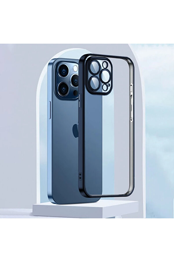 Ally Fashi̇on Seri̇es İphone 13 Pro Max Uyumlu Kılıf Renkli̇ Kenar Lazer Çerçeveli̇ Si̇l - Dropx2672-3765