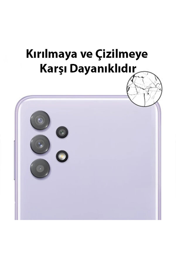 Galaxy A32 4G Uyumlu Tempered Glass Cam Kamera Koruyucu-(1903) - Dropx8526-9849