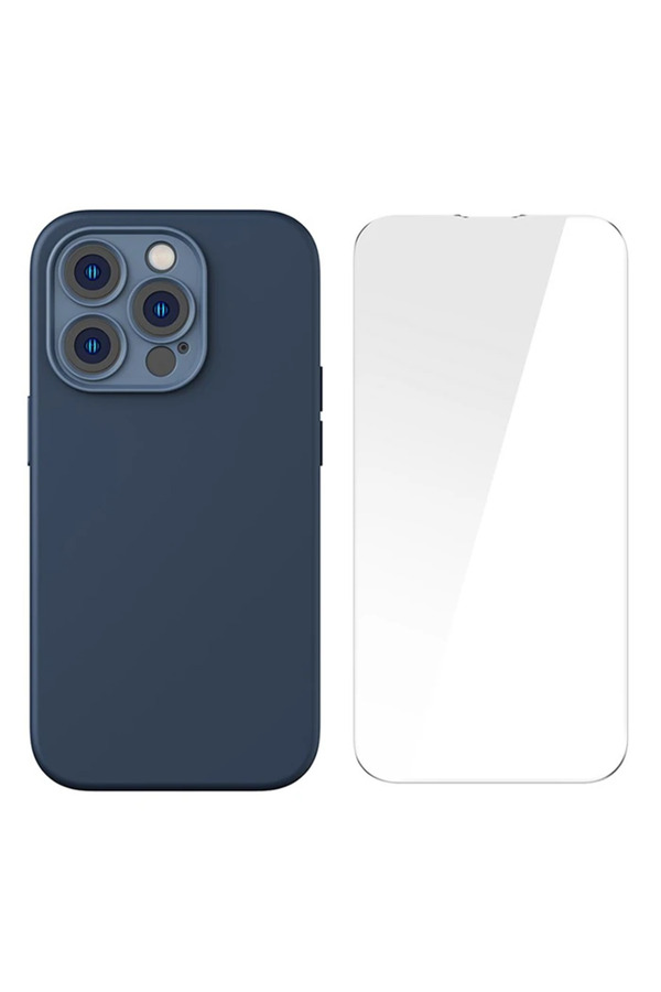 Li̇qui̇d Si̇li̇ca Gel İphone 14 Pro 6.1 Magsafe Si̇li̇kon Kılıf + Tempered Ekran Koruyuc - Gms4102-1217