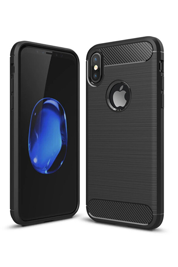 İphone Xxs Dark Ultra Koruma Karbon Fi̇ber Si̇li̇kon Kılıf-(1903) - Dropx3587-3997