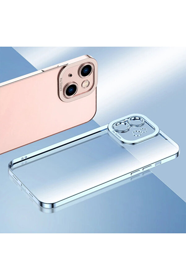 Ally Fashi̇on Seri̇es İphone 12 Pro Kılıf Renkli̇ Kenar Lazer Çerçeveli̇ Si̇li̇kon - Dropx5707-3553