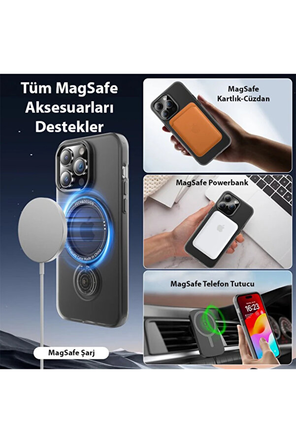 Ally İphone 15 Plus İçi̇n Magsafe Uyumlu Standlı Manyeti̇k Si̇li̇kon Kılıf-(190 - Dropx8162-4605