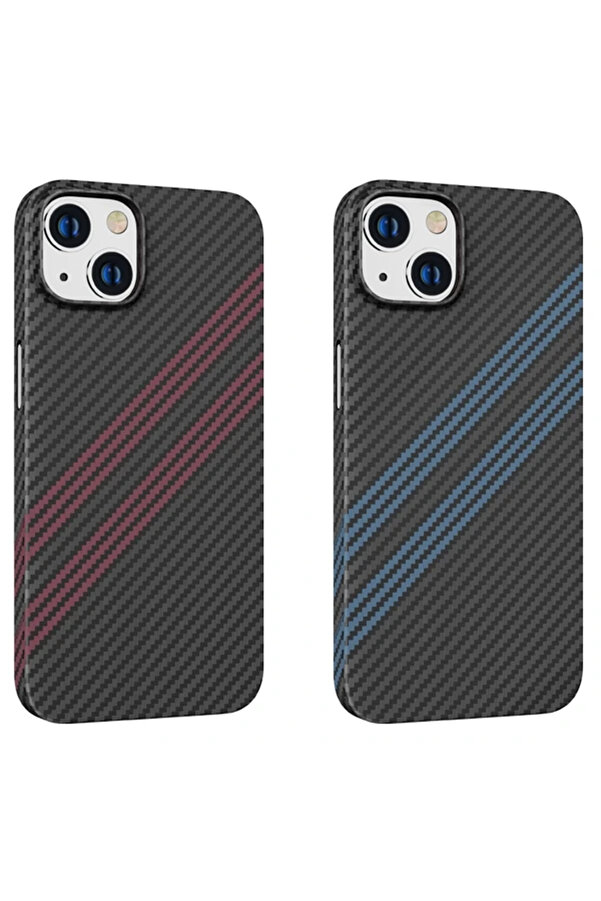İphone 14 Plus 6.7 Uyumlu  Kılıf Kevlar Texture Darbe Emi̇ci̇ Telefon Kılıfı-(19 - Dropx2192-6530