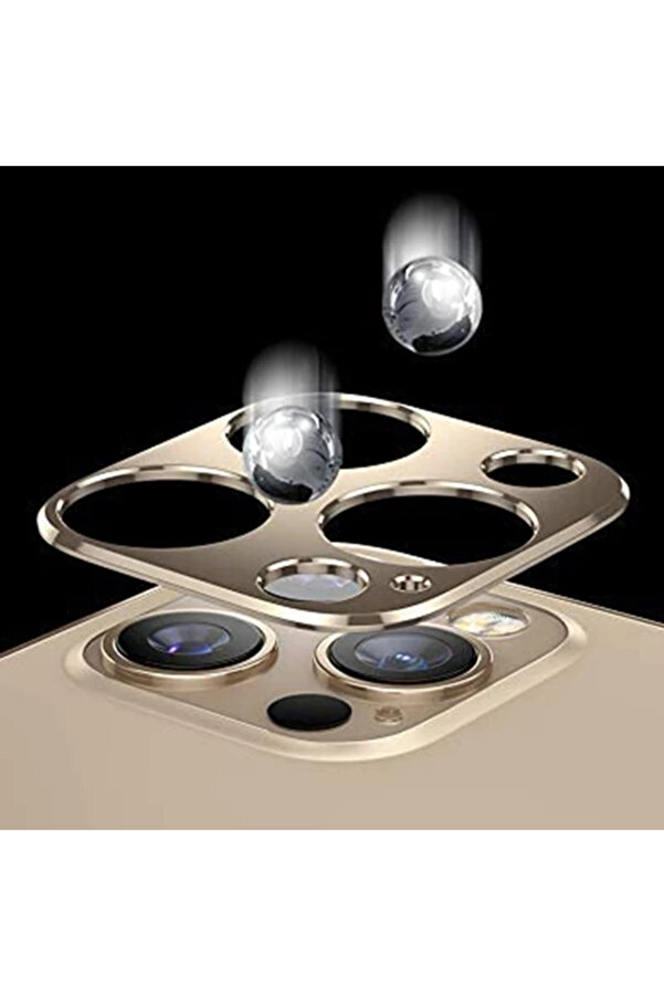 İphone 12 Pro 3D Metal Kamera Koruyucu Metal Lens-(1903) - Dropx9985-1068