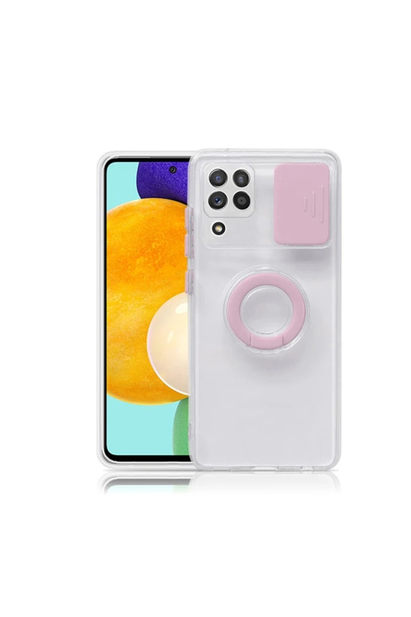Sm Galaxy A12 - M12 - F12 Kılıf Sürgülü Kamera Lens Korumalı Yüzük Standlı - Gms4253-4028