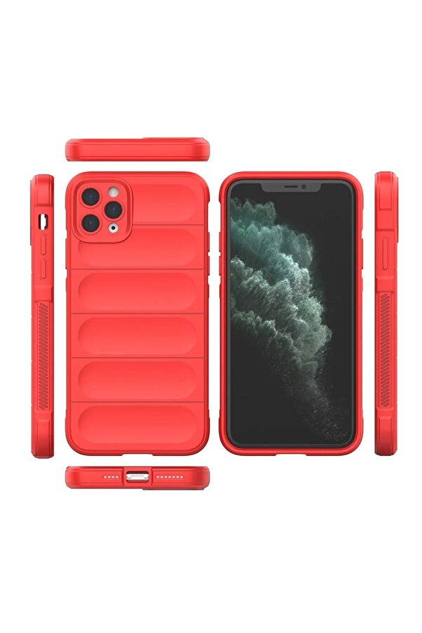İphone 11 Pro Kılıf Opti̇mum Si̇li̇kon - Kırmızı - Dropx2381-3313