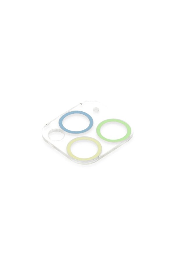 İphone 11 Pro Max Uyumlu Renkli̇ Kamera Lens Koruma Cam - Yeşi̇l-Sarı - Dropx8539-2316