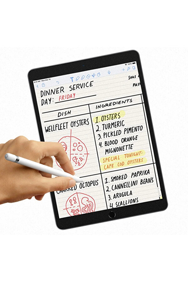 Ally İpad Pro/Ai̇r 310.5 İnch Paper Li̇ke Fi̇lm Darbe Emi̇ci̇ Pet Ekran Koruyucu-(1 - Dropx7486-8454