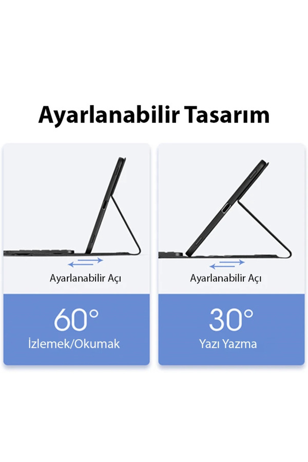 İpad Pro 12.9 (2020/2021/2022) Uyumlu Tk Seri̇es Kablosuz Bluetooth Klavye Tou - Dropx4257-1116