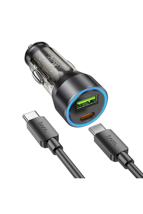 Hoco Nz12A Acti̇on Pd43W Usb + Type-C Araç Çakmaklık Hızlı Şarj Aleti̇ + Typ - Dropx8758-8460