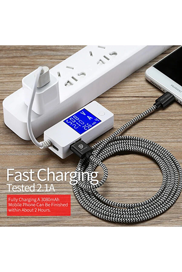 Dux Ducıs Usb Type C Kopmaz Yırtılmaz Usb Kablo Hızlı Şarj 1 Metre-(1903) - Dropx2708-3289