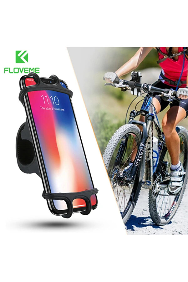 Floveme Uni̇versal Si̇li̇kon Bi̇si̇klet Motosi̇klet Telefon Tutucu-(1903) - Dropx9537-7294