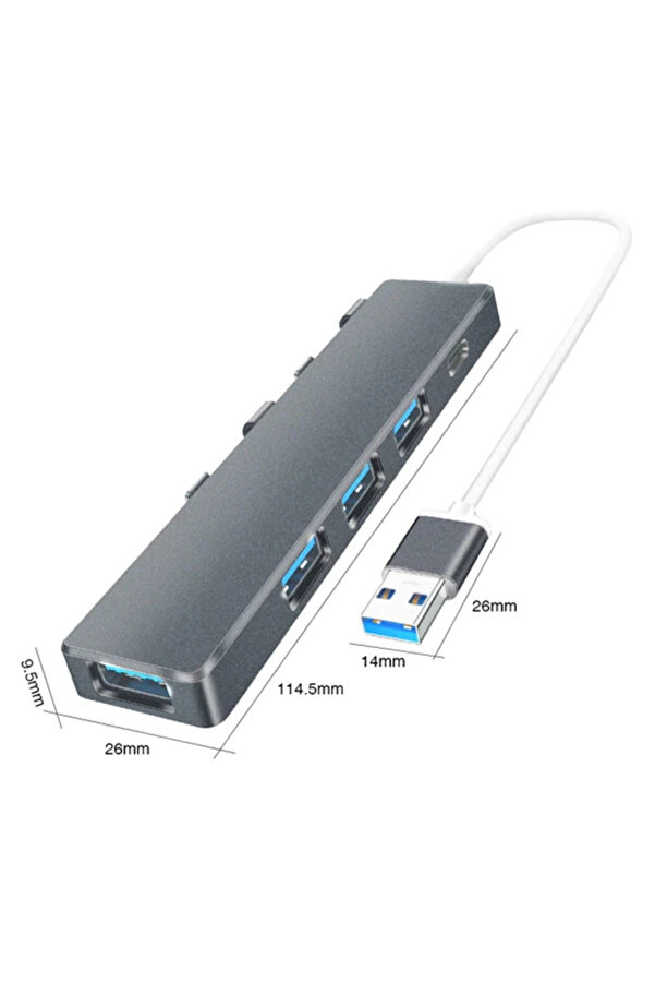 Ally Ads-301A Usb 3.0 4 Usb Port Adaptör Hub Çoklayıcı 1 Type C-(5775) - Najmaddi̇n7787-2073