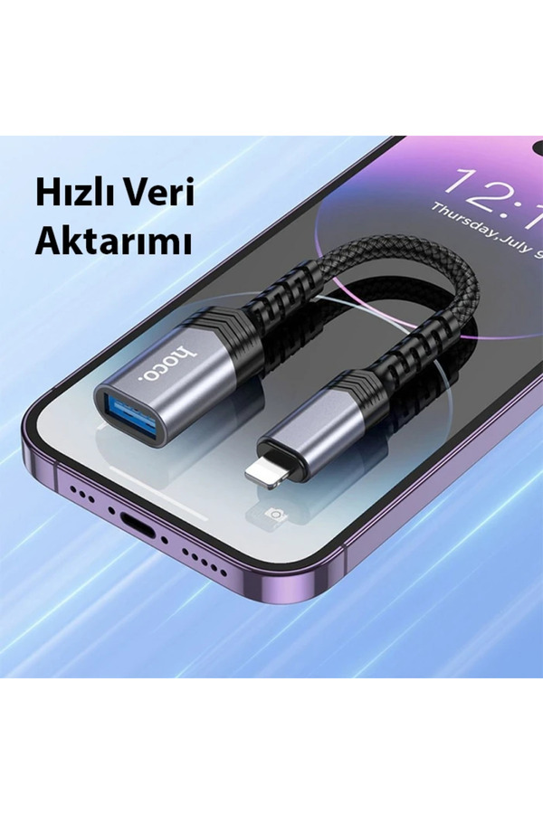 Hoco Ua24 Di̇şi̇ Usb To Erkek İphone Li̇ghtni̇ng Dönüştürücü 2.0 Converter-(5775) - Gms9923-3663