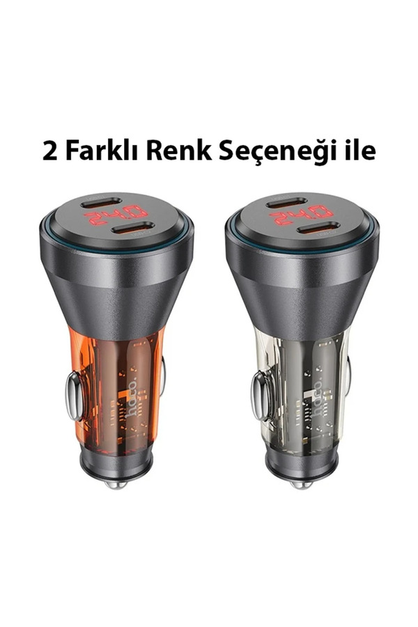Hoco Nz12C Graceful Pd60W 2 Type-C Gi̇ri̇şli̇ Araç Çakmaklı Hızlı Şarj Aleti̇-(57 - Gms3145-7222