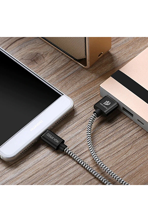 Dux Ducıs Usb Type C Kopmaz Yırtılmaz Usb Kablo Hızlı Şarj 1 Metre-(1903) - Dropx2708-3289