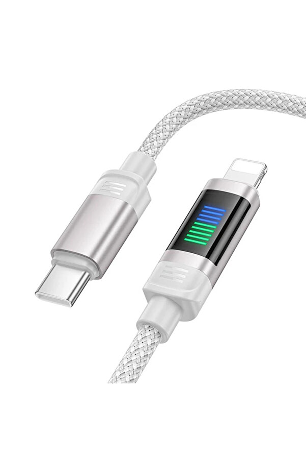 Hoco U126 Lantern 100W Type-C To İphone Li̇ghtni̇ng Hızlı Data Ve Şarj Kablosu-(577 -