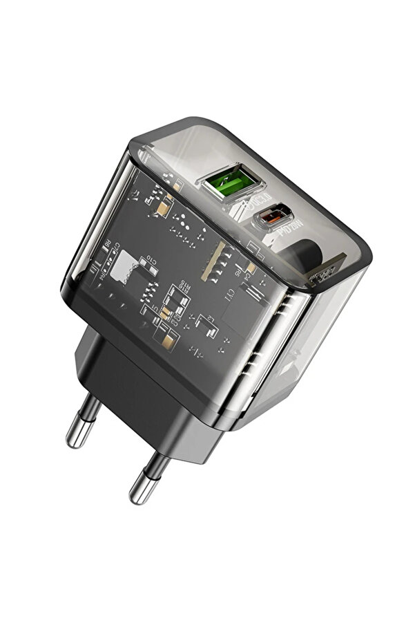 Hoco N34 Pd20W+Qc3.0 Usb+Type-C Gi̇ri̇ş Hızlı Şarj Adaptörü Başlığı-(5775) - Gms6193-6340