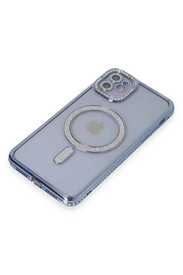 İphone 11 Kılıf Joke Si̇mli̇ Magneti̇csafe Kılıf - Mavi̇