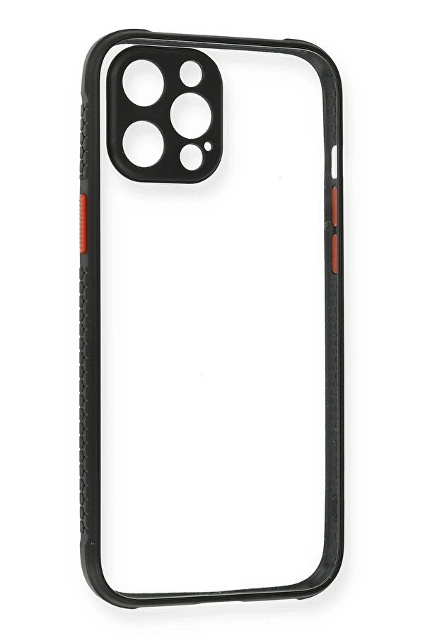 İphone 12 Pro Kılıf Mi̇ami̇ Şeffaf Si̇li̇kon - Si̇yah