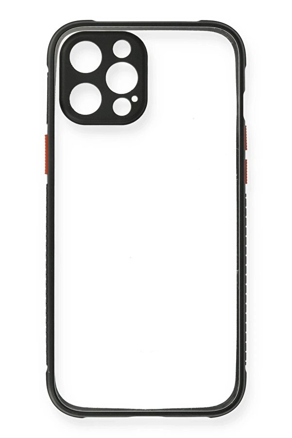İphone 12 Pro Kılıf Mi̇ami̇ Şeffaf Si̇li̇kon - Si̇yah