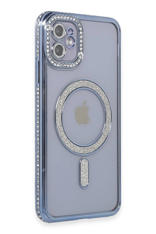 İphone 11 Kılıf Joke Si̇mli̇ Magneti̇csafe Kılıf - Mavi̇