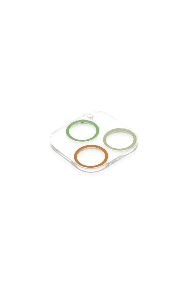 İphone 12 Pro Renkli̇ Kamera Lens Koruma Cam - Sarı-Turuncu - Dropx8243-4958