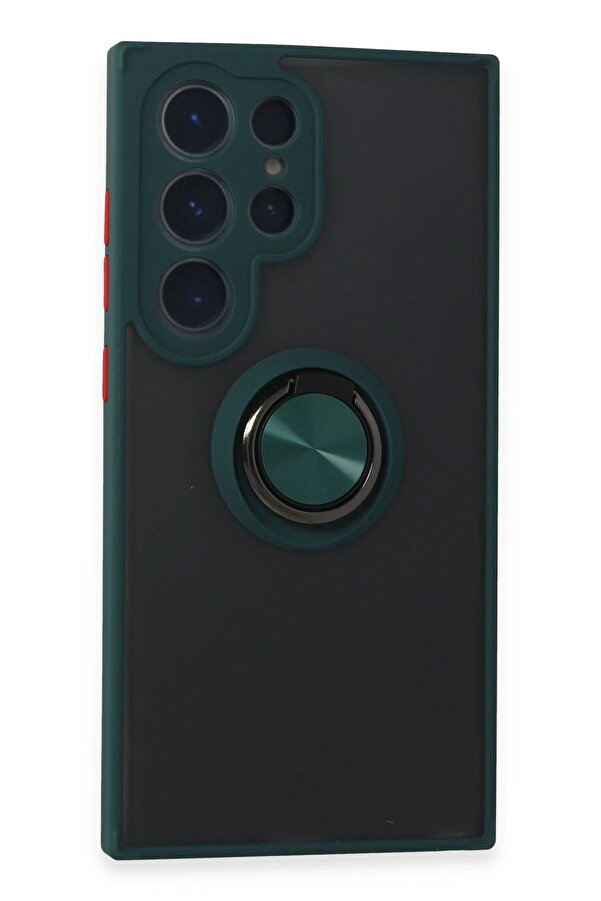 Samsung Galaxy S24 Ultra Kılıf Montreal Yüzüklü Si̇li̇kon Kapak - Yeşi̇l - Dropx4090-6233
