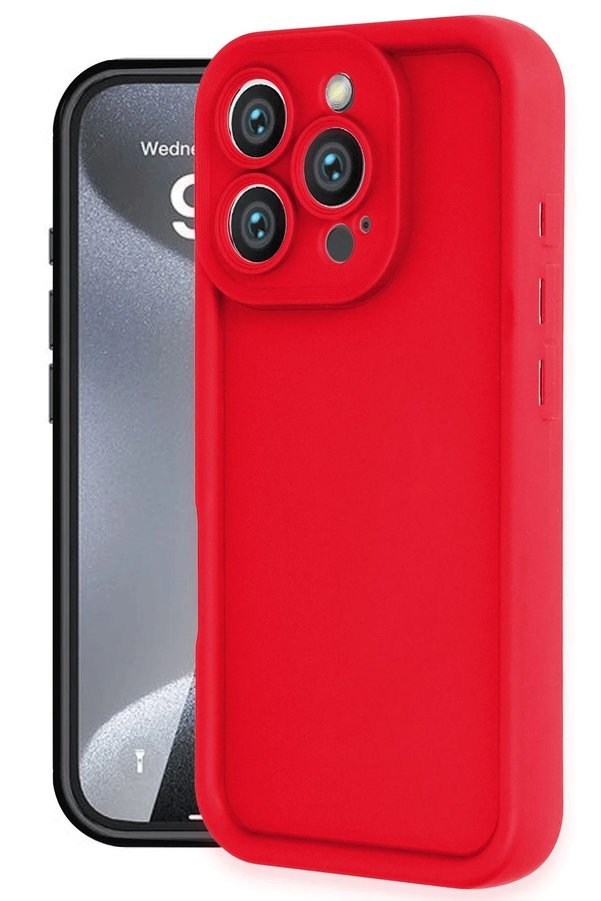 CepteToptan iPhone 16 Pro Kılıf Viera Silikon - Kırmızı - DROPX9101-4420