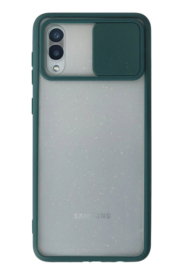 Samsung Galaxy A02 Kılıf Palm Buzlu Kamera Sürgülü Si̇li̇kon - Yeşi̇l - Dropx1425-2544