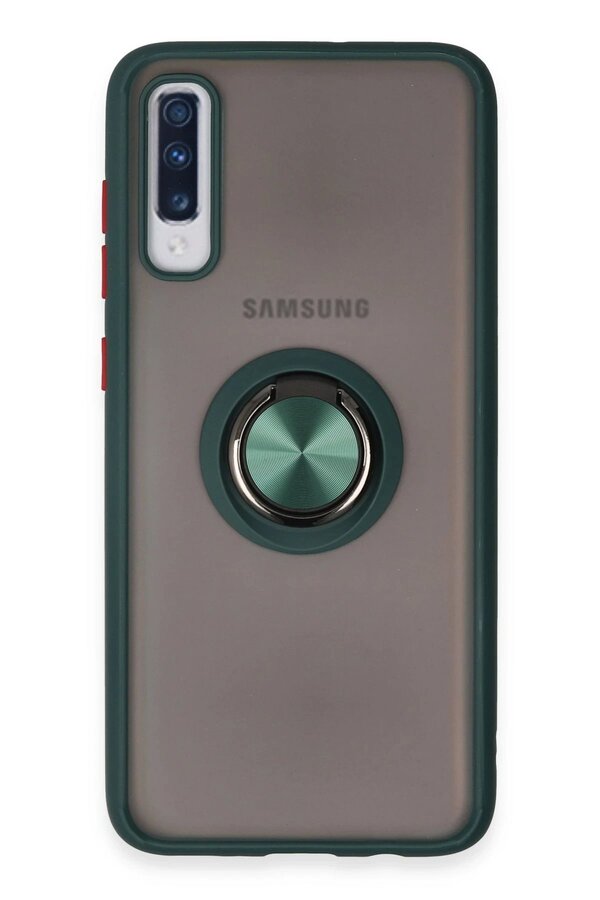 Samsung Galaxy A70 Kılıf Montreal Yüzüklü Si̇li̇kon Kapak - Yeşi̇l - Dropx5869-1205