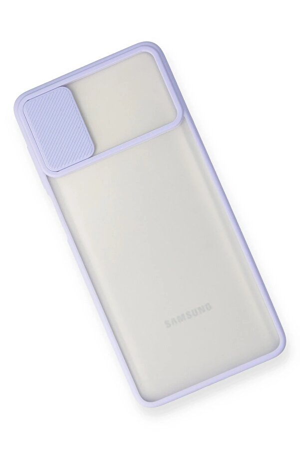 Samsung Galaxy M51 Kılıf Palm Buzlu Kamera Sürgülü Si̇li̇kon - Li̇la - Dropx6165-5012