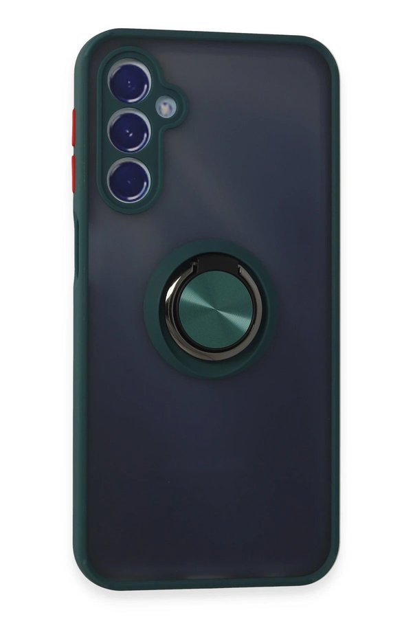 CepteToptan Samsung Galaxy M34 5G Kılıf Montreal Yüzüklü Silikon Kapak - Yeşil - DROPX9547-2455