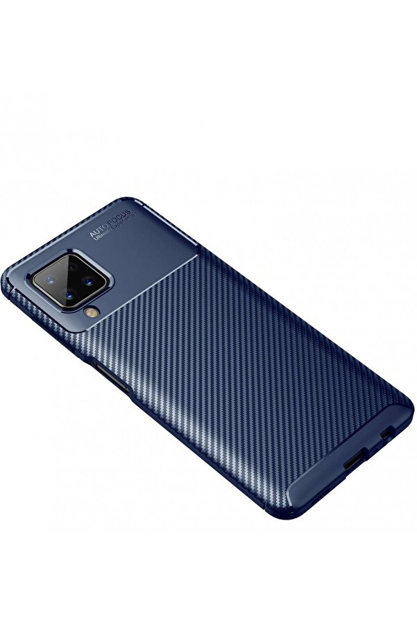 Samsung Galaxy A22 Kılıf Auto Focus Karbon Kapak - Laci̇vert - Dropx3748-1094