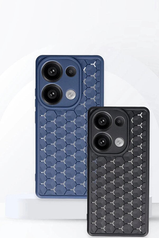 Xi̇aomi̇ Redmi̇ Note 13 Pro 5G Kılıf Petek Si̇li̇kon Kapak - Laci̇vert - Dropx2063-7413