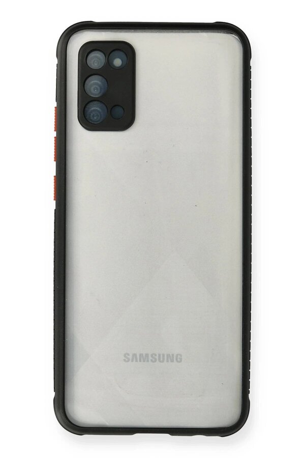 CepteToptan Samsung Galaxy A02S Kılıf Miami Şeffaf Silikon - Siyah - DROPX9721-8020