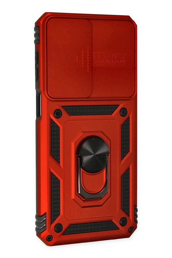 Samsung Galaxy M33 Kılıf Pars Lens Yüzüklü Si̇li̇kon - Kırmızı - Dropx6531-3530