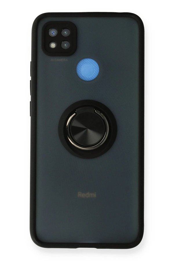 CepteToptan Xiaomi Redmi 9C Kılıf Montreal Yüzüklü Silikon Kapak - Siyah - DROPX4130-5392