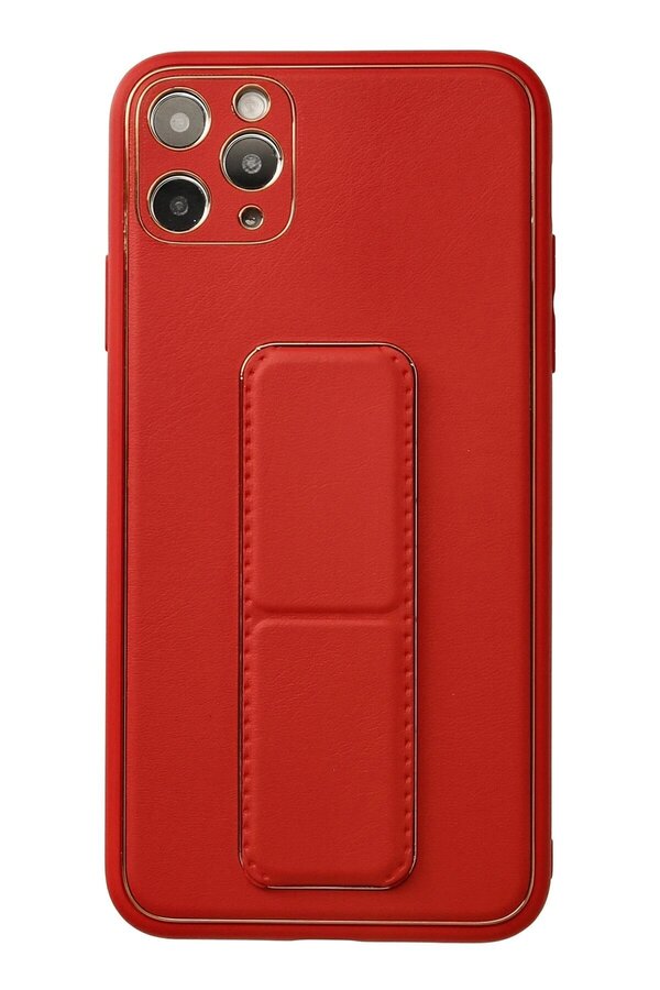 İphone 11 Pro Max Kılıf Coco Deri̇ Standlı Kapak - Kırmızı - Dropx6656-6890