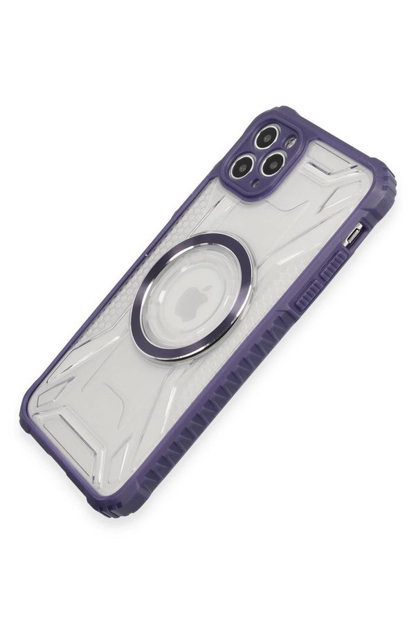 İphone 11 Pro Max Kılıf Prag Magneti̇csafe Kapak - Deri̇n Mor - Dropx9445-6645