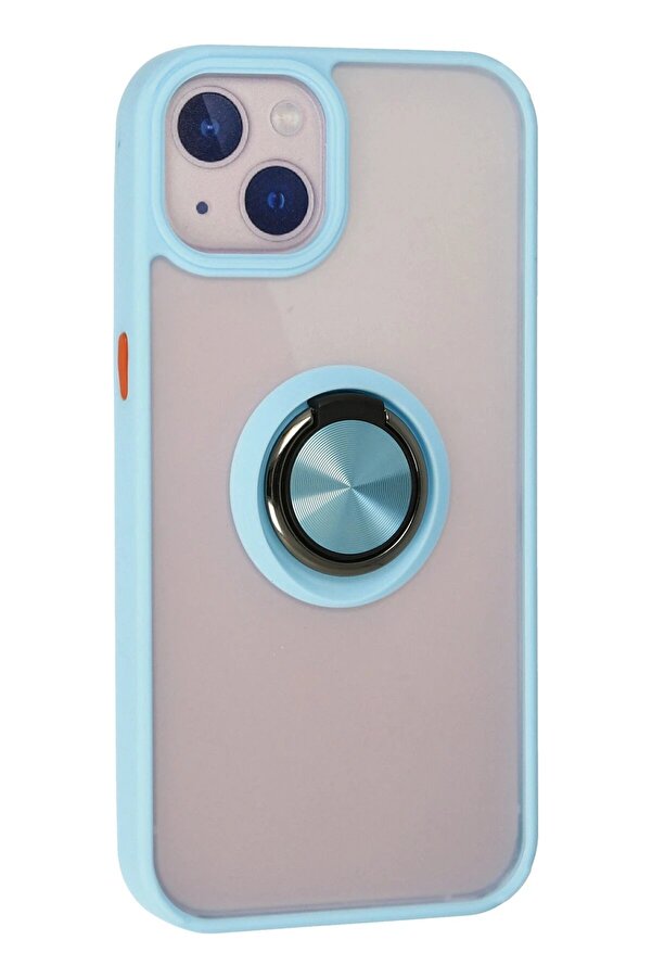 İphone 13 Kılıf Montreal Yüzüklü Si̇li̇kon Kapak - Buz Mavi̇ - Dropx1135-4085