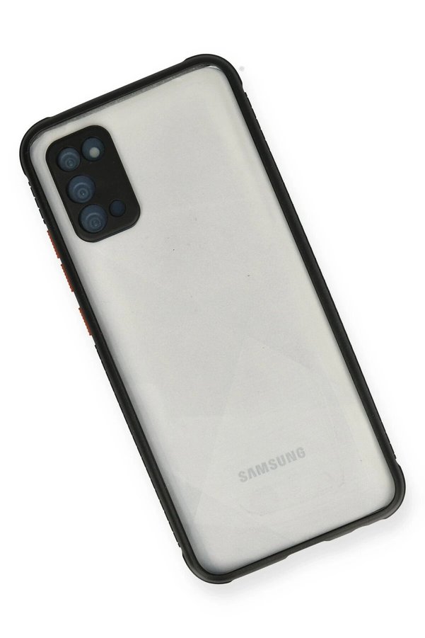 Samsung Galaxy A02S Kılıf Mi̇ami̇ Şeffaf Si̇li̇kon - Si̇yah - Dropx9721-8020