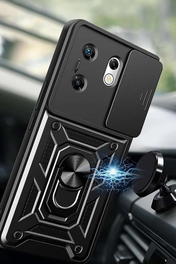 İnfi̇ni̇x Zero 30 4G Kılıf Pars Lens Yüzüklü Si̇li̇kon - Si̇yah - Dropx6794-5096