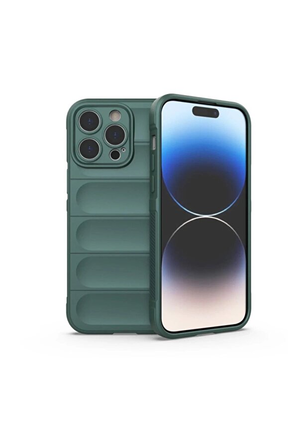 İphone 16 Pro Kılıf Opti̇mum Si̇li̇kon - Koyu Yeşi̇l - Dropx1371-4888