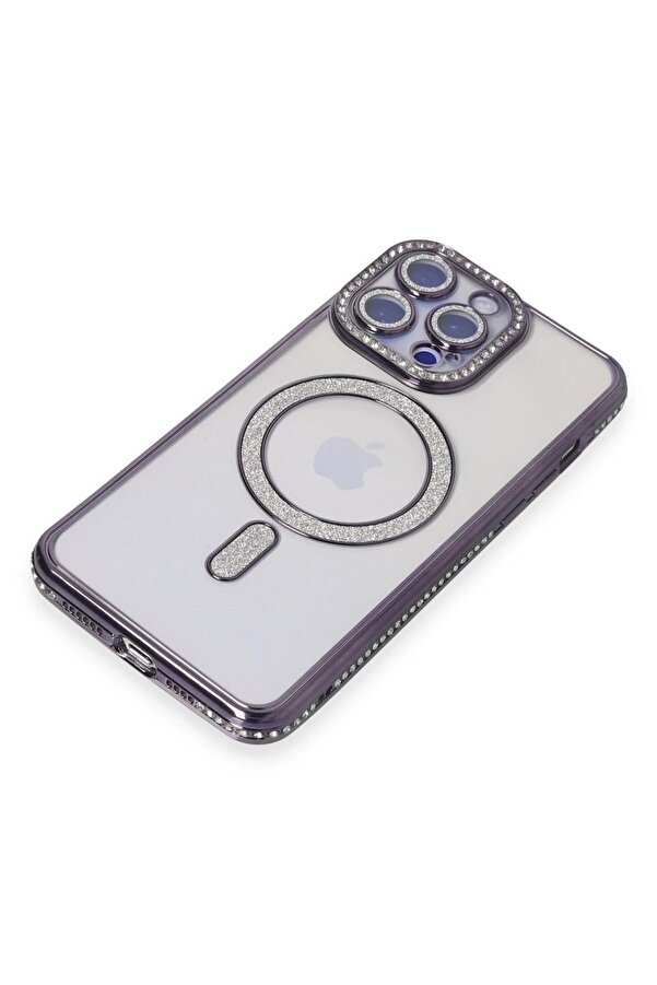 İphone 15 Pro Kılıf Joke Si̇mli̇ Magneti̇csafe Kılıf - Deri̇n Mor - Dropx1092-1923