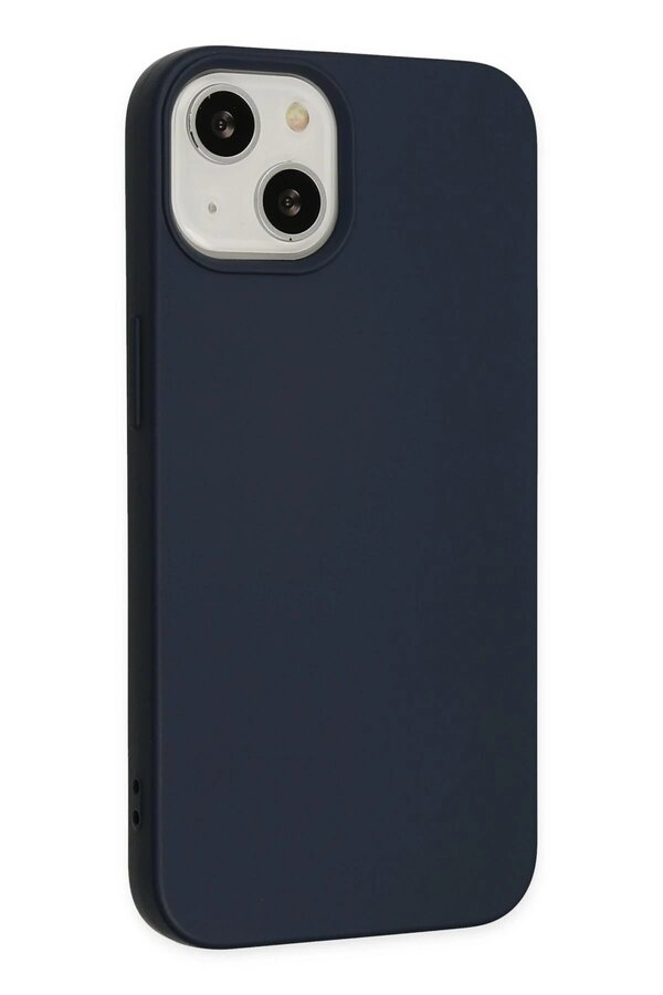 İphone 14 Plus Kılıf Nano İçi̇ Kadi̇fe Si̇li̇kon - Laci̇vert - Dropx1866-4909